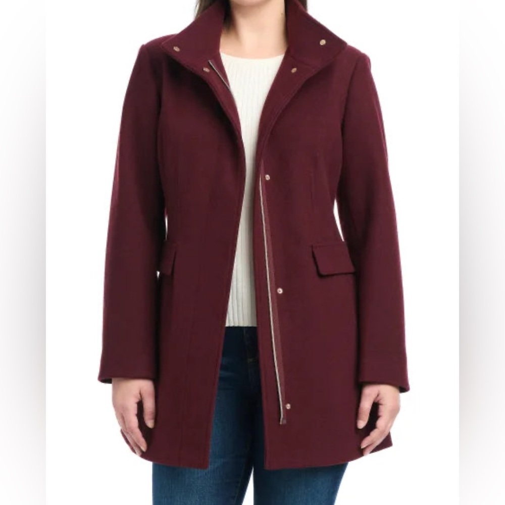 Vince Camuto Deep Red Trench Coat